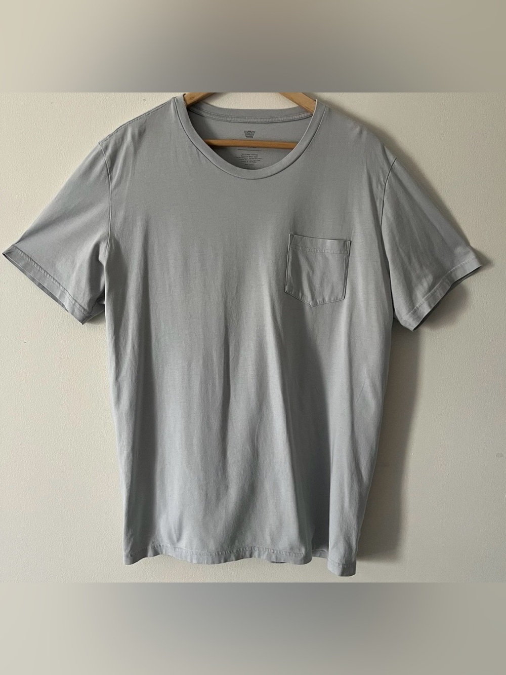 Mack Weldon Men’s Crew Neck Pocket T-Shirt Light  Gray  XXL 100% Pima Cotton